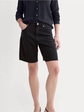 Everlane Black Frayed Hem Women's Denim Shorts